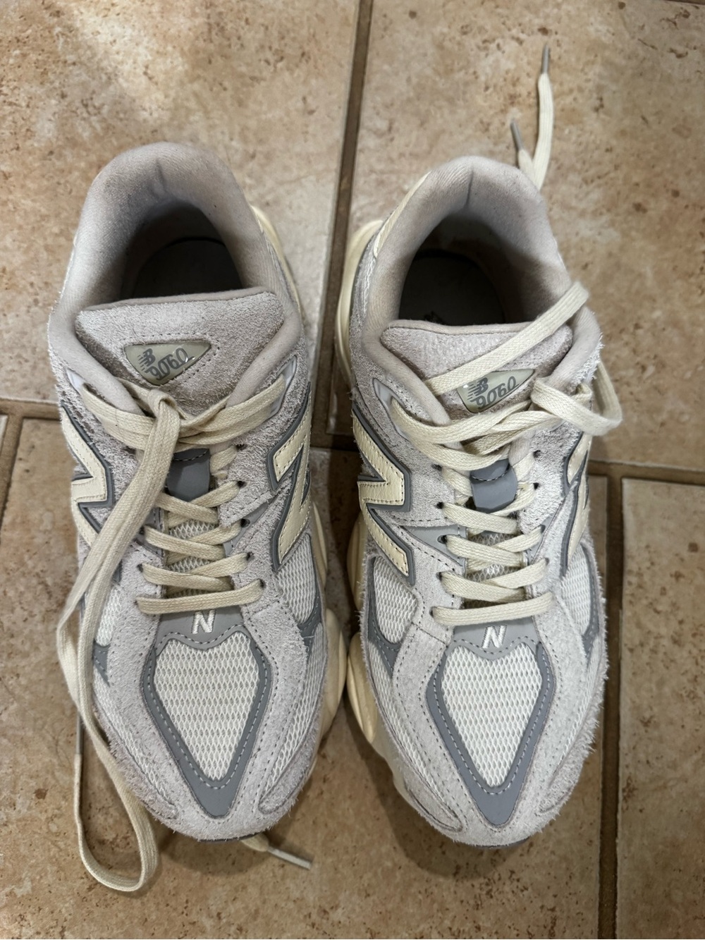 New Balance Women's 9060 Sneakers in Cream and Gray